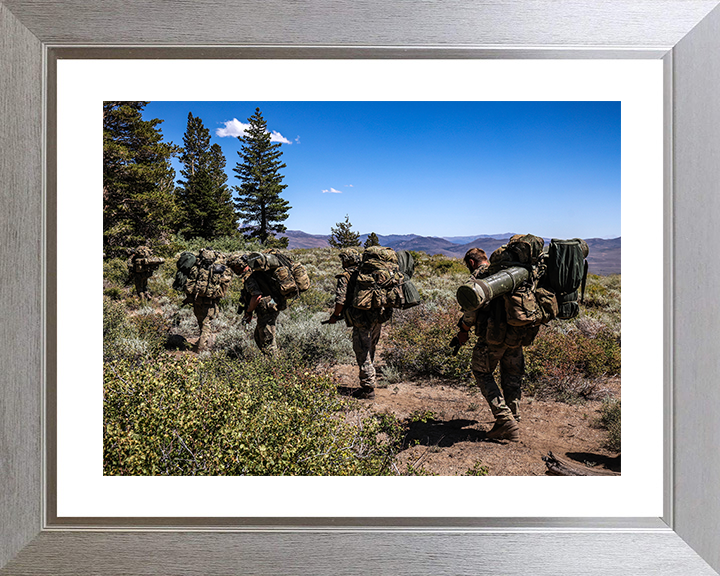 29 Commando Royal Artillery on Patrol British Army Marines Wall Art Military Decor UK Photo Print Posters, Prints, & Visual Artwork Hampshire Prints 10 x 8 Silver Frame Yes