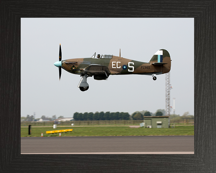 RAF Hurrincane Mk IIC RAF Conningsby Photo Print - Royal Air Force Aircraft Hampshire Prints 10 x 8 Black Frame No