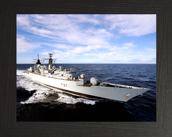 HMS Chatham (F87) Photo Print - Mediterranean 2010 - Royal Navy Type 22 Frigate Hampshire Prints 10 x 8 Black Frame No