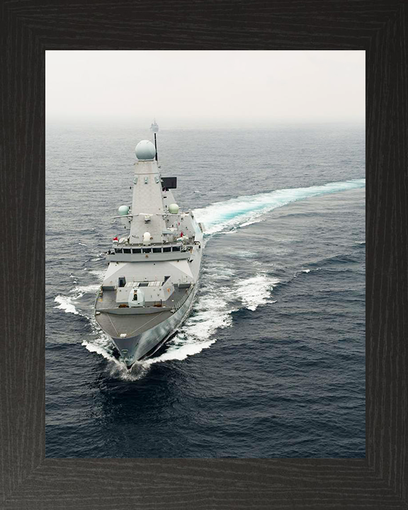 HMS Dauntless (D33) Royal Navy Type 45 Destroyer Turns To Port Portrait Photo Print Wall Art Decor Posters, Prints, & Visual Artwork Hampshire Prints 10 x 8 Black Frame No