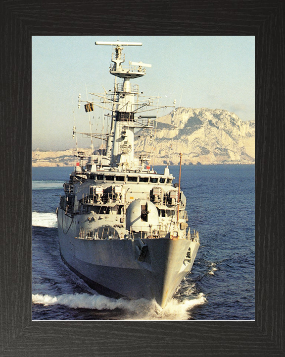 HMS Alacrity (F174) Royal Navy Type 21 Frigate Photo Print Bow View Wall Art Naval Decor Posters, Prints, & Visual Artwork Hampshire Prints 10 x 8 Black Frame No