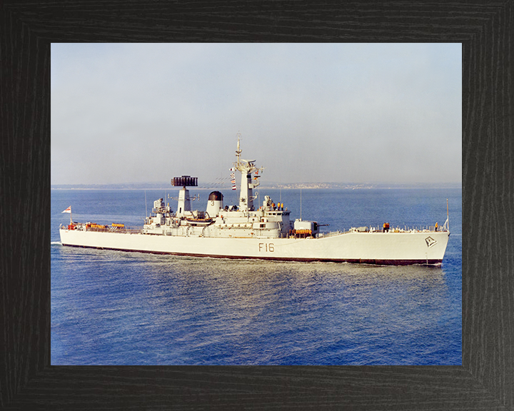 HMS Diomede (F16) Royal Navy Leander Class Frigate Entering Portsmouth Photo Print Wall Art Decor Posters, Prints, & Visual Artwork Hampshire Prints 10 x 8 Black Frame No