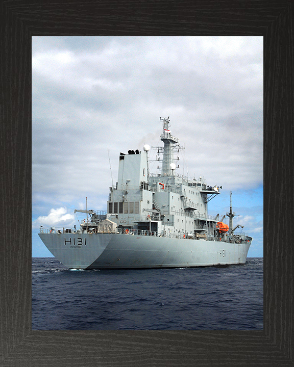 HMS Scott (H131) Photo Print - At Sea 2007 - Royal Navy Ocean Survey Vessel Hampshire Prints 10 x 8 Black Frame No