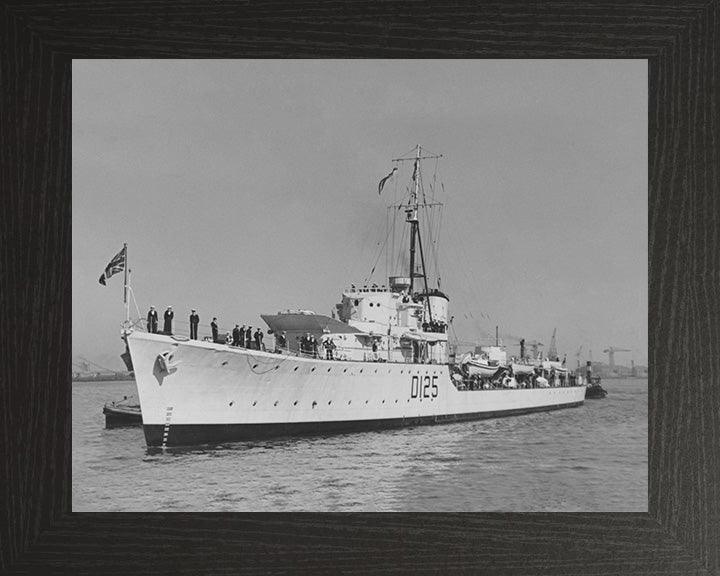 HMS Nepal (D125) Photo Print - At Anchor - Royal Navy N Class Destroyer Hampshire Prints 10 x 8 Black Frame No