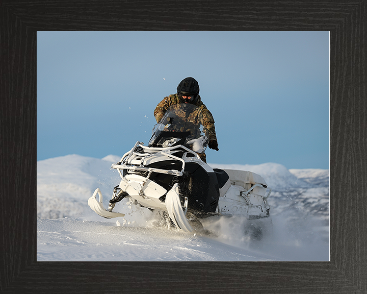Royal Marine Commando Drives an Oversnow Reconnaissance Vehicle Photo Print Marines Wall Art Military Decor Posters, Prints, & Visual Artwork Hampshire Prints 10 x 8 Black Frame No