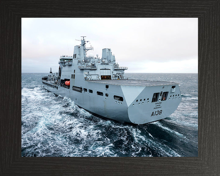 RFA Tidesurge (A138) Photo Print - Port Quarter View - Royal Fleet Auxiliary Tide class Tanker Hampshire Prints 10 x 8 Black Frame No
