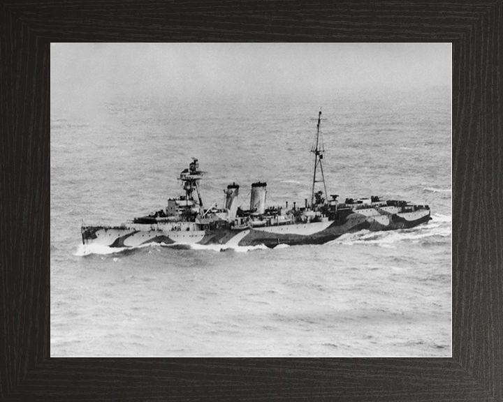 HMS Adventure (M23) Royal Navy Cruiser Photo Print Port View Warship Wall Art Posters, Prints, & Visual Artwork Hampshire Prints 10 x 8 Black Frame No