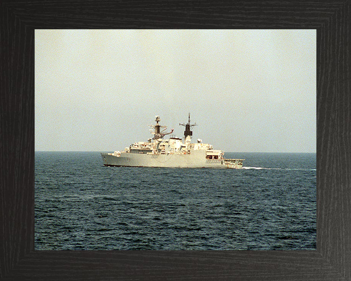 HMS Brazen (F91) Photo Print - Gulf Of Oman 1990 - Royal Navy Type 22 Frigate Hampshire Prints 10 x 8 Black Frame No
