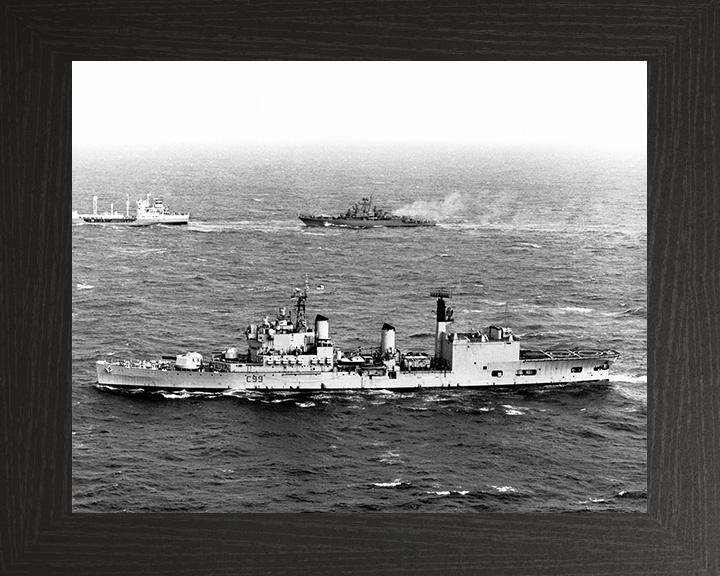 HMS Blake (C99) Photo Print - Escorting 1976 - Royal Navy Tiger Class Light Cruiser Posters, Prints, & Visual Artwork Hampshire Prints 10 x 8 Black Frame No