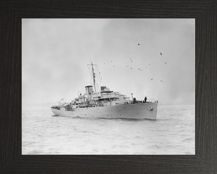 HMS Anchusa (K186) Royal Navy Flower Class Corvette Liverpool 1941 Warship Photo Print Wall Art Decor Posters, Prints, & Visual Artwork Hampshire Prints 10 x 8 Black Frame No