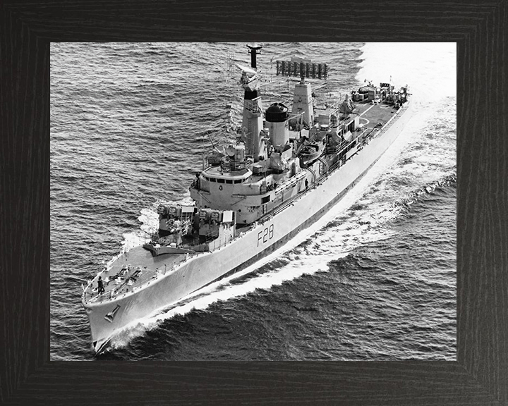 HMS Cleopatra (F28) Royal Navy Leander Class Frigate High Port Bow View Photo Print Wall Art Decor Posters, Prints, & Visual Artwork Hampshire Prints 10 x 8 Black Frame No