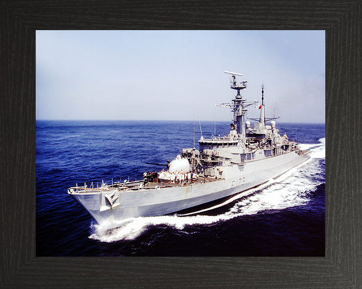 HMS Arrow (F173) Royal Navy Type 21 Frigate Underway Photo Print Wall Art Decor Posters, Prints, & Visual Artwork Hampshire Prints 10 x 8 Black Frame No