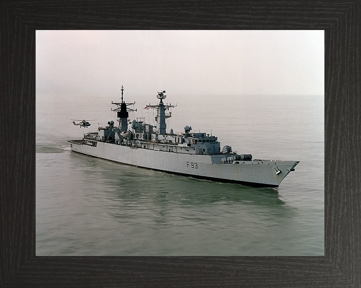 HMS Beaver (F93) Royal Navy Type 22 Frigate With Lynx Helicopter Photo Print Wall Art Decor Posters, Prints, & Visual Artwork Hampshire Prints 10 x 8 Black Frame No