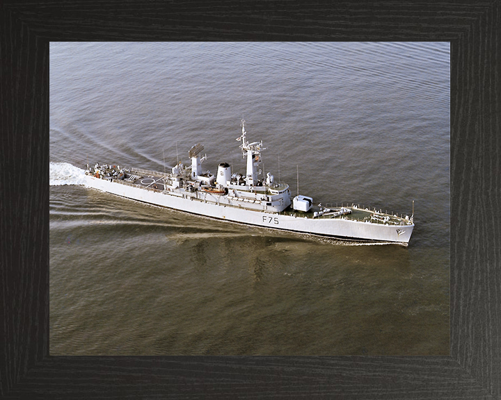 HMS Charybdis (F75) Royal Navy Leander Class Frigate From Above Photo Print Wall Art Decor Posters, Prints, & Visual Artwork Hampshire Prints 10 x 8 Black Frame No