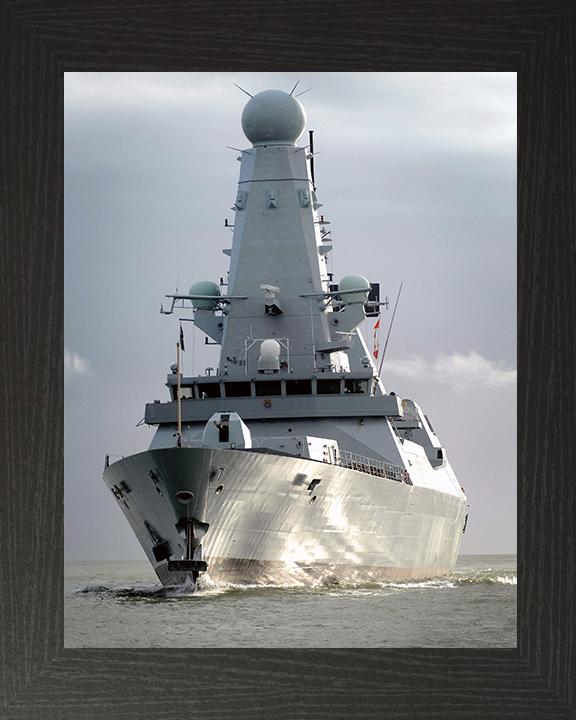 HMS Dauntless (D33) Photo Print - Off Portsmouth 2009 - Royal Navy Type 45 Destroyer Hampshire Prints 10 x 8 Black Frame No
