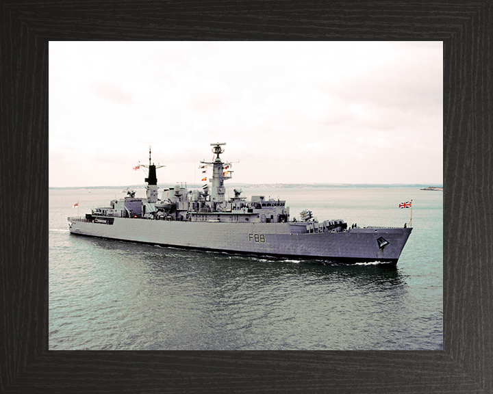 HMS Broadsword (F88) Royal Navy Type 22 Frigate Entering Portsmouth Photo Print Wall Art Decor Posters, Prints, & Visual Artwork Hampshire Prints 10 x 8 Black Frame No