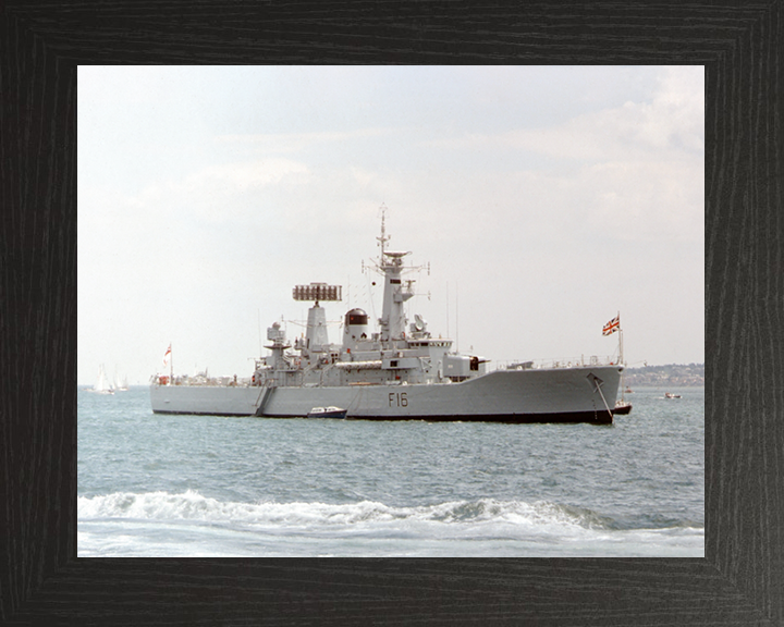 HMS Diomede (F16) Royal Navy Leander Class Frigate At Anchor Photo Print Wall Art Decor Posters, Prints, & Visual Artwork Hampshire Prints 10 x 8 Black Frame No