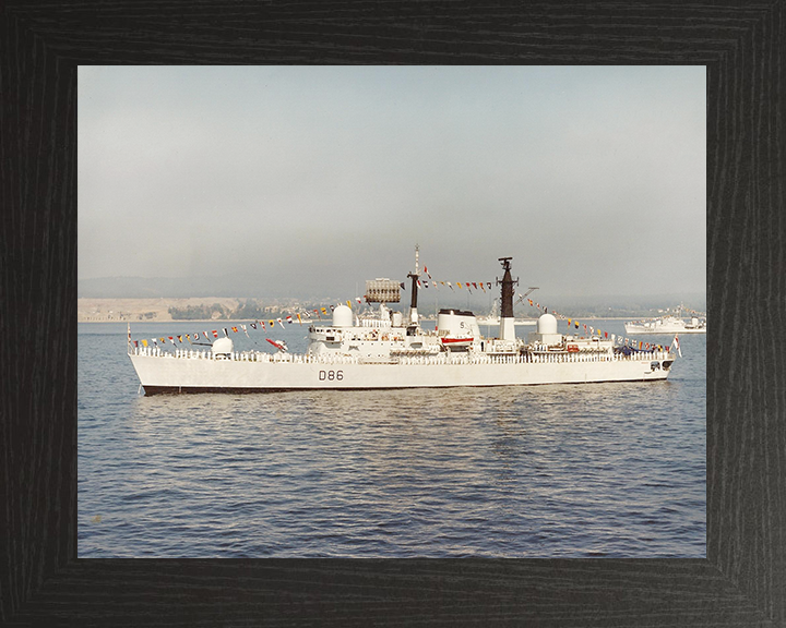 HMS Birmingham (D86) Royal Navy Type 42 Destroyer Dress Ship Photo Print Wall Art Decor Posters, Prints, & Visual Artwork Hampshire Prints 10 x 8 Black Frame No