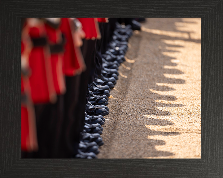 Welsh Guards Boots on Parade in London Photo Print - British Army Hampshire Prints 10 x 8 Black Frame No