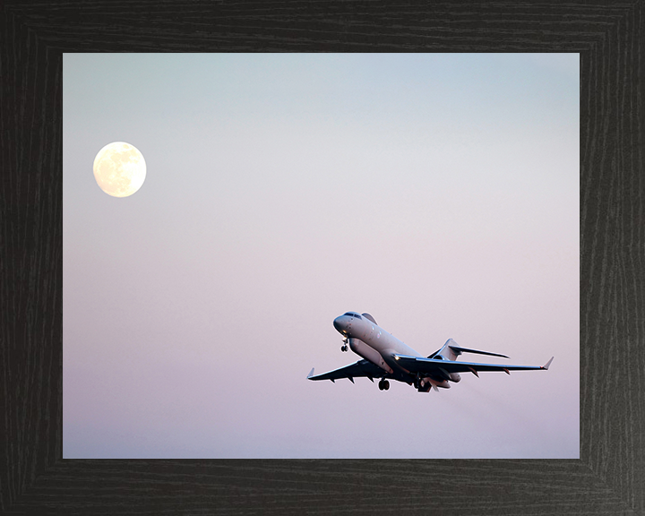 RAF Sentinel R1 in flight Photo Print - Royal Air Force Aircraft Hampshire Prints 10 x 8 Black Frame No
