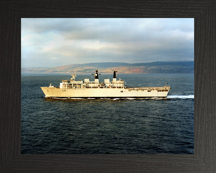 HMS Albion (L14) Photo Print - During Trials 2002 - Royal Navy Albion Class Amphibious Ship Posters, Prints, & Visual Artwork Hampshire Prints 10 x 8 Black Frame No