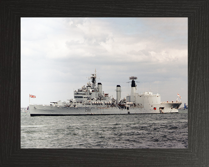 HMS Blake (C99) Royal Navy Tiger Class Light Cruiser At Anchor Photo Print Wall Art Decor Posters, Prints, & Visual Artwork Hampshire Prints 10 x 8 Black Frame No
