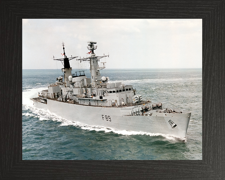 HMS Battleaxe (F89) Royal Navy Type 22 Frigate Starboard Bow View Photo Print Wall Art Decor Posters, Prints, & Visual Artwork Hampshire Prints 10 x 8 Black Frame No