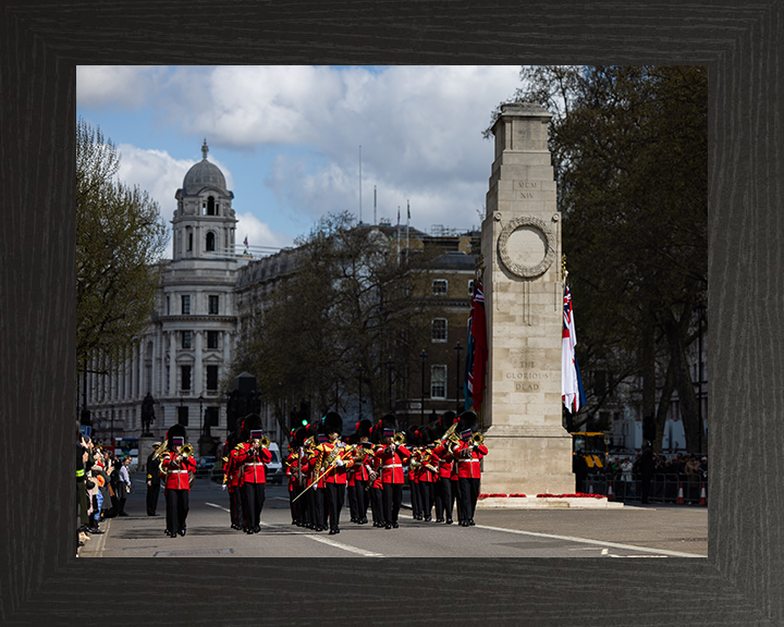 Band of the Coldstream Guards march past The Cenotaph Photo Print - British Army Hampshire Prints 10 x 8 Black Frame No