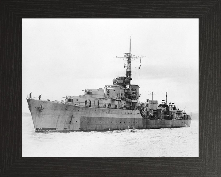 HMS Camperdown (D32) Royal Navy Battle Class Destroyer Port Side View Photo Print Wall Art Decor Posters, Prints, & Visual Artwork Hampshire Prints 10 x 8 Black Frame No