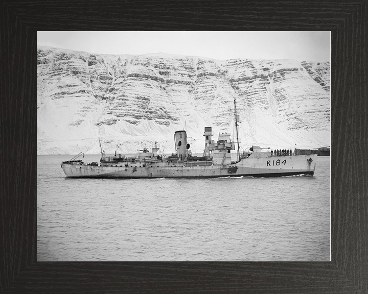 HMS Abelia (K184) Royal Navy Flower Class Corvette Photo Print Warship Wall Art Posters, Prints, & Visual Artwork Hampshire Prints 10 x 8 Black Frame No