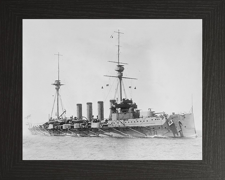 HMS Achilles (1905) Royal Navy Warrior Class Armoured Cruiser Photo Print Starboard Bow View Warship Wall Art Posters, Prints, & Visual Artwork Hampshire Prints 10 x 8 Black Frame No