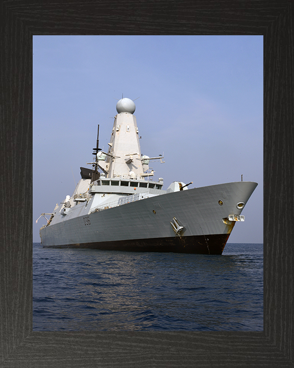 HMS Defender (D36) Photo Print - Op KIPION 2016 - Royal Navy Type 45 Destroyer Posters, Prints, & Visual Artwork Hampshire Prints 10 x 8 Black Frame No