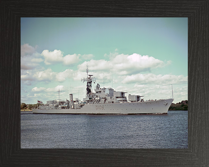 HMS Dainty (D108) Royal Navy Daring Class Destroyer Low Starboard View Photo Print Wall Art Decor Posters, Prints, & Visual Artwork Hampshire Prints 10 x 8 Black Frame No