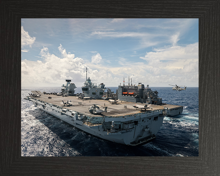 HMS Prince of Wales (R09) Photo Print - RAS Aug 2025 - Royal Navy Queen Elizabeth Class Aircraft Carrier Hampshire Prints 10 x 8 Black Frame No