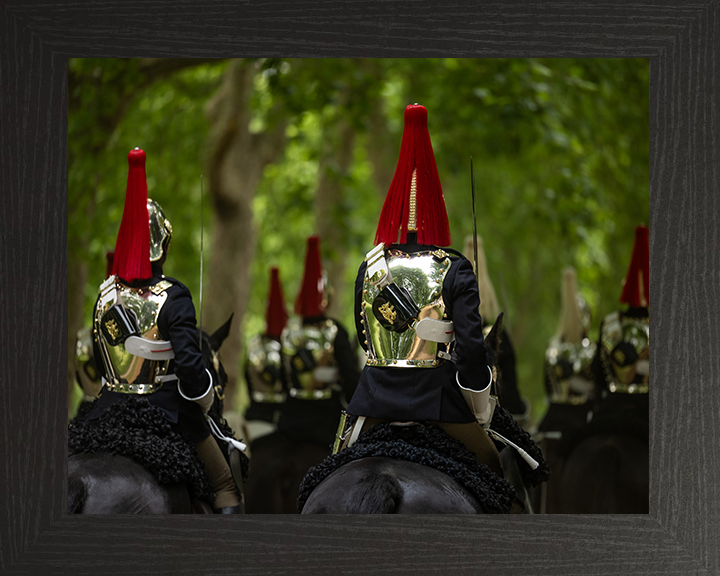 Household Cavalry Troopers Riding Photo Print - British Army Hampshire Prints 10 x 8 Black Frame No