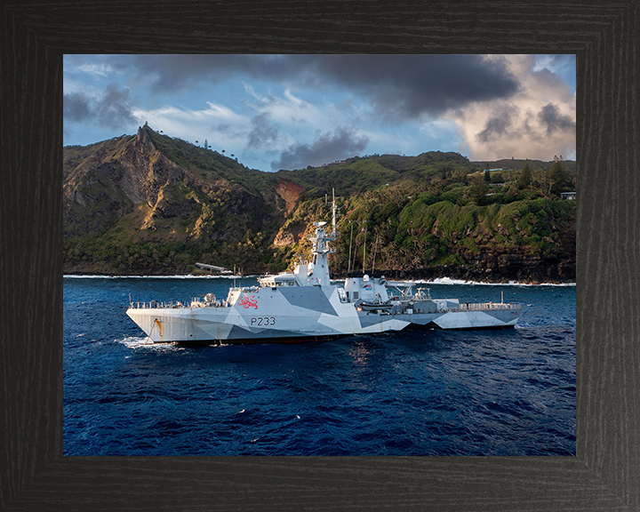 HMS Tamar (P233) Photo Print - South Pacific - Royal Navy River Class Patrol Vessel Hampshire Prints 10 x 8 Black Frame No