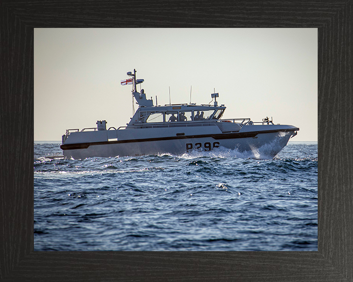 HMS Dagger (P296) Photo Print - Starboard View - Royal Navy Cutlass Class Patrol Vessel Hampshire Prints 10 x 8 Black Frame No