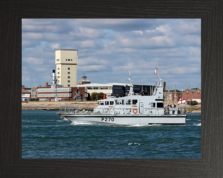 HMS Biter (P270) Photo Print - Leaving Portsmouth 2017 - Royal Navy Archer Class P2000 Patrol Vessel Posters, Prints, & Visual Artwork Hampshire Prints 10 x 8 Black Frame No