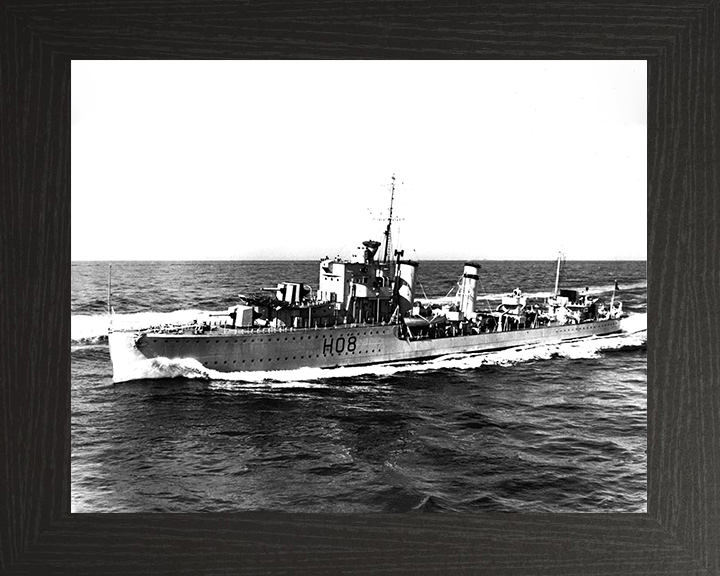 HMS Eclipse (H08) Photo Print - At Sea 1938 - Royal Navy E Class Destroyer Posters, Prints, & Visual Artwork Hampshire Prints 10 x 8 Black Frame No