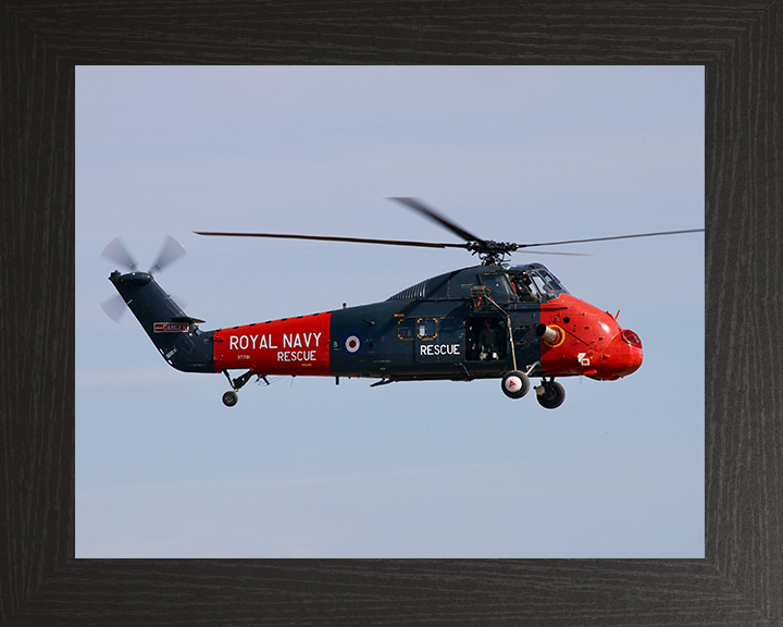 Westland Wessex HU5 Helicopter in Flight 2022 Photo Print - Royal Navy Aircraft Posters, Prints, & Visual Artwork Hampshire Prints 10 x 8 Black Frame No