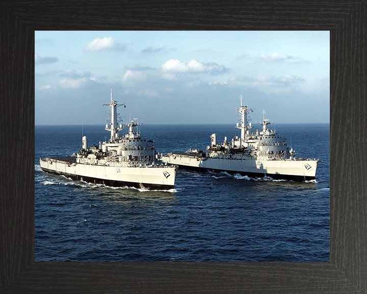 HMS Fearless L10 HMS Intrepid L11 Photo Print - Royal Navy Landing Platform Dock Hampshire Prints 10 x 8 Black Frame No