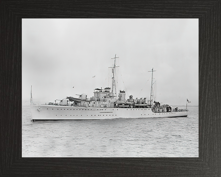 HMS Auckland (L61) Royal Navy Egret Class Sloop Port Side View Photo Print Wall Art Decor Posters, Prints, & Visual Artwork Hampshire Prints 10 x 8 Black Frame No