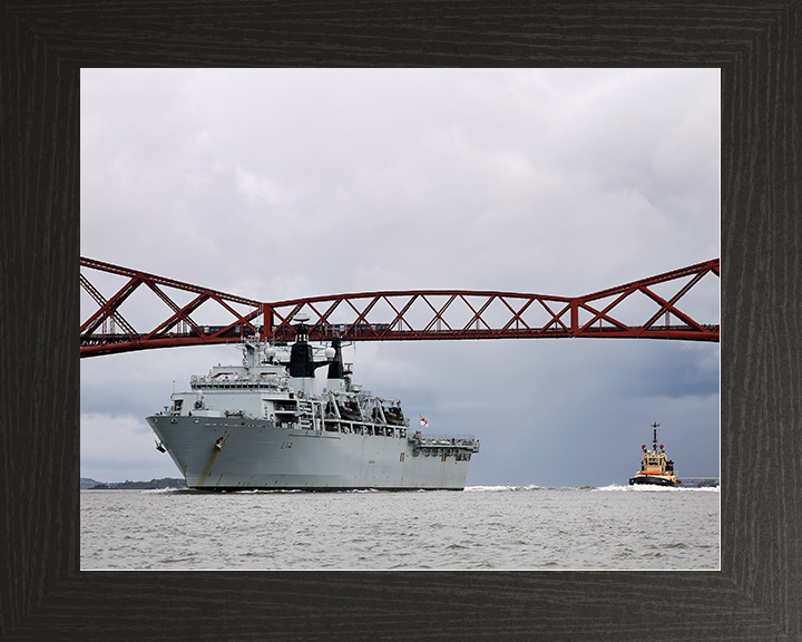 HMS Albion (L14) Royal Navy Albion Class Amphibious Ship Firth of Forth Photo Print Wall Art Naval Decor Posters, Prints, & Visual Artwork Hampshire Prints 10 x 8 Black Frame No