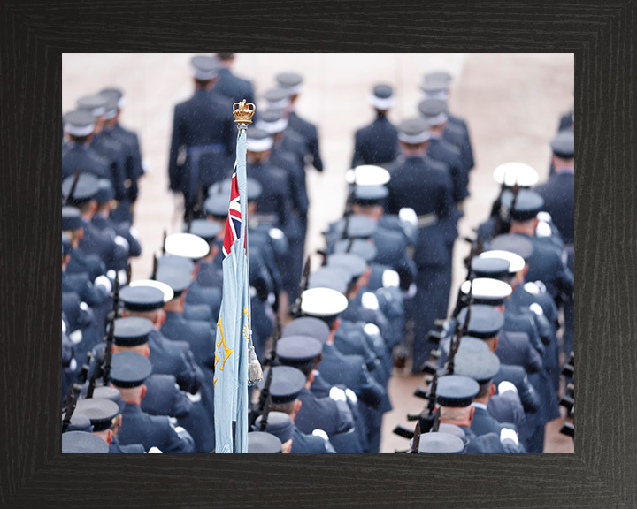 RAF Contingent Marching in London 2023 Photo Print - Royal Air Force Posters, Prints, & Visual Artwork Hampshire Prints 10 x 8 Black Frame No