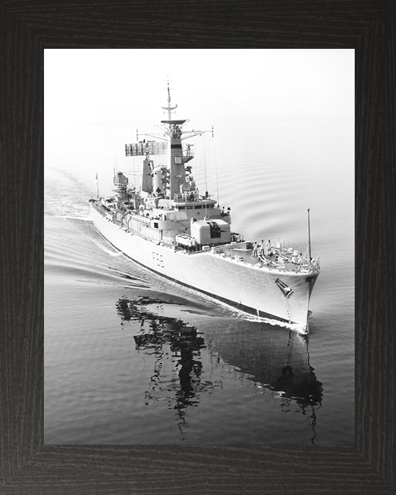 HMS Argonaut (F56) Royal Navy Leander Class Frigate On Calm Sea Photo Print Wall Art Decor Posters, Prints, & Visual Artwork Hampshire Prints 10 x 8 Black Frame No
