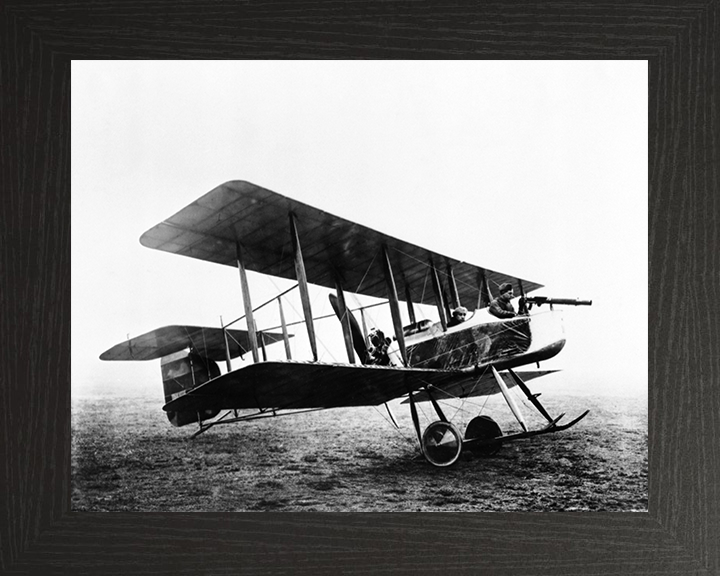 RAF Vickers FB5 Gunbus 1915 Photo Print - Royal Air Force Aircraft Hampshire Prints 10 x 8 Black Frame No