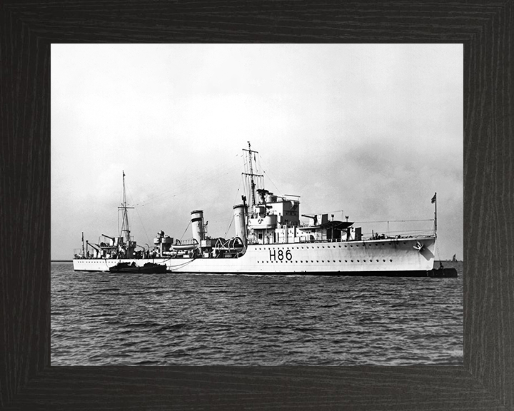 HMS Grenade (H86) Photo Print - At Sea 1936 - Royal Navy G Class Destroyer Posters, Prints, & Visual Artwork Hampshire Prints 10 x 8 Black Frame No