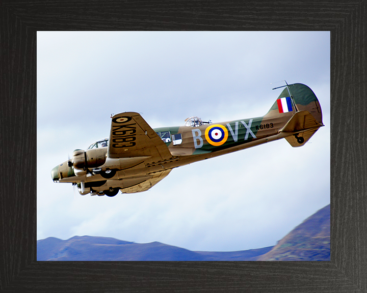 RAF Avro Anson twin-engine in Flight Photo Print - Royal Air Force Aircraft Hampshire Prints 10 x 8 Black Frame No