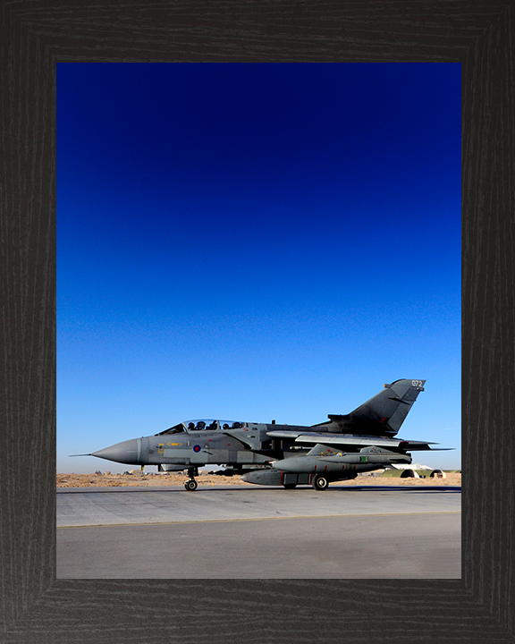 RAF Tornado GR4 on a Runway 2009 Photo Print - Royal Air Force Aircraft Posters, Prints, & Visual Artwork Hampshire Prints 10 x 8 Black Frame No