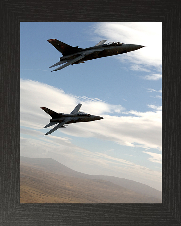 RAF Tornado F3s Over the Falkland Islands Photo Print - Royal Air Force Aircraft Posters, Prints, & Visual Artwork Hampshire Prints 10 x 8 Black Frame No